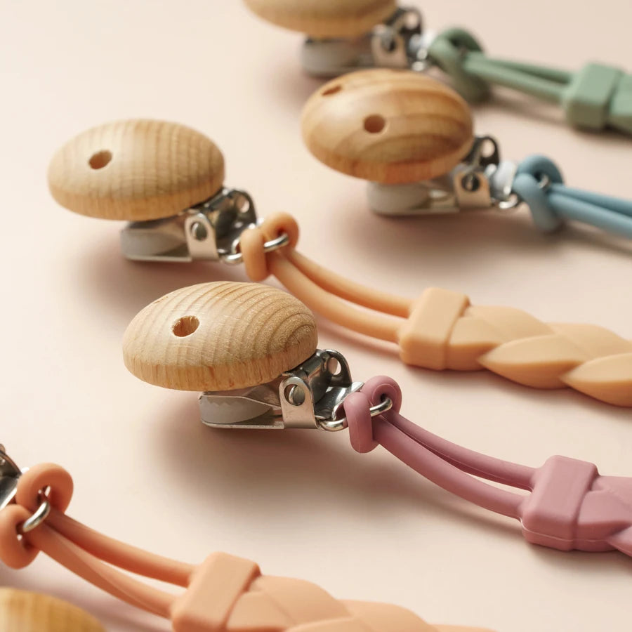 BPA-freie Silikon Beißring Kette Baby Schnuller Clip Tragbar 0-6 Jahre