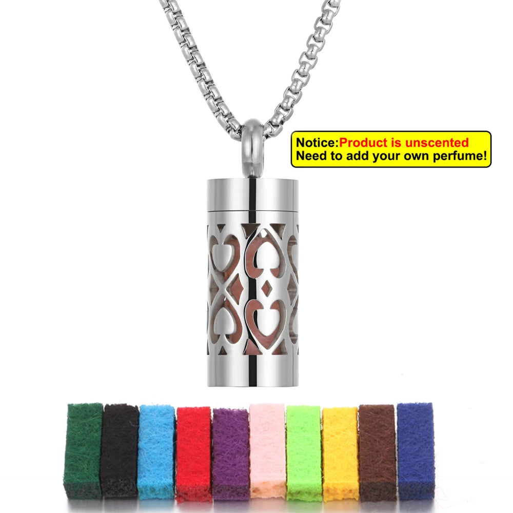 Edelstahl Aromatherapie Anhänger mit Engelsflügel Design