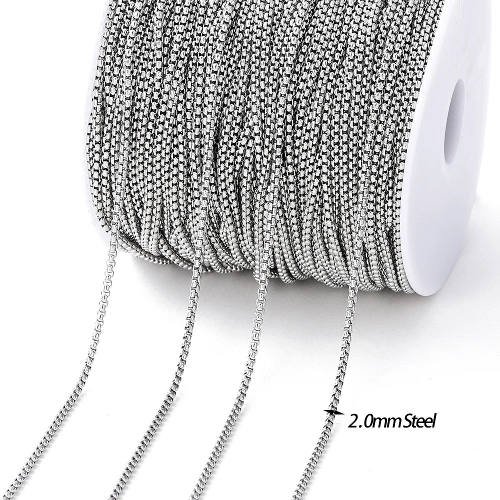 Langlebige Edelstahlkette goldfarben mit Perlen für DIY Schmuck