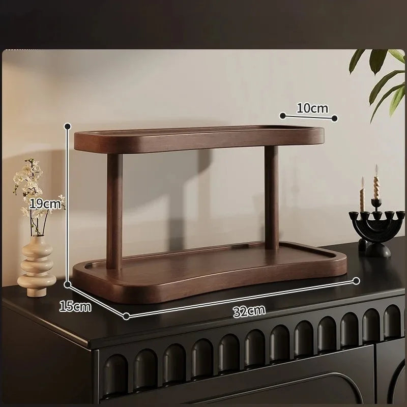 Praktischer Kosmetik Organizer aus Holz für Schreibtisch und Schminktisch