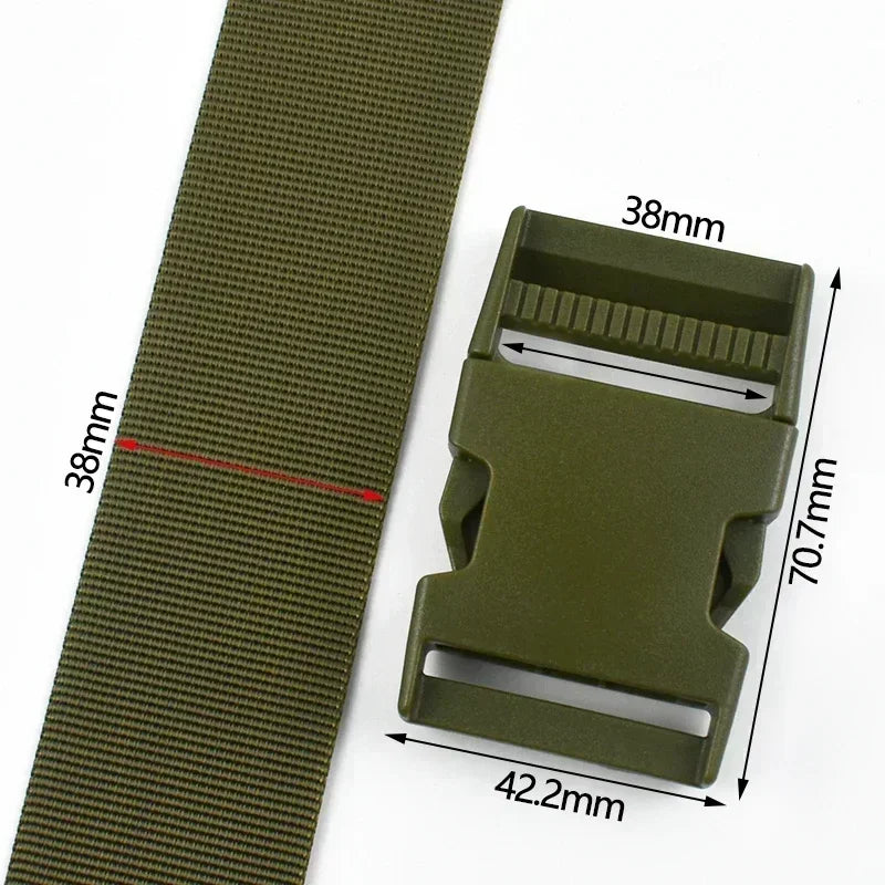 Armygreen Nylon Gurtband Set 20-50mm Kunststoff Schnallen für Rucksack Hundehalsband