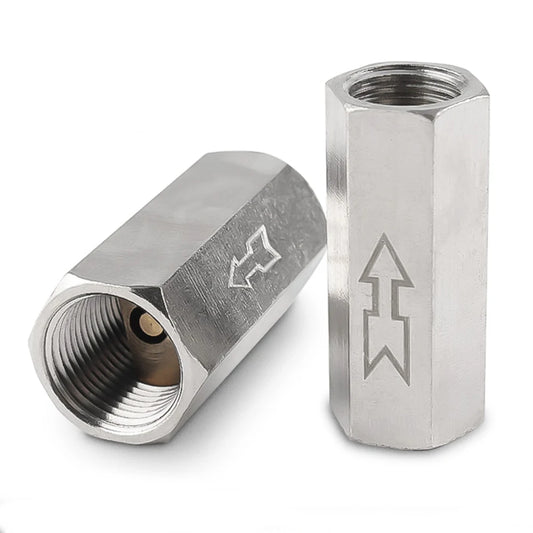 Pneumatisches Rückschlagventil Messing mit BSP Innengewinde 1 8 bis 3 4