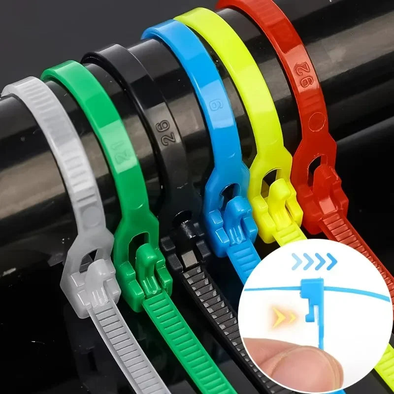 10er Pack Nylon Kabelbinder Wiederverwendbar – Lösbar Garten Heim Büro