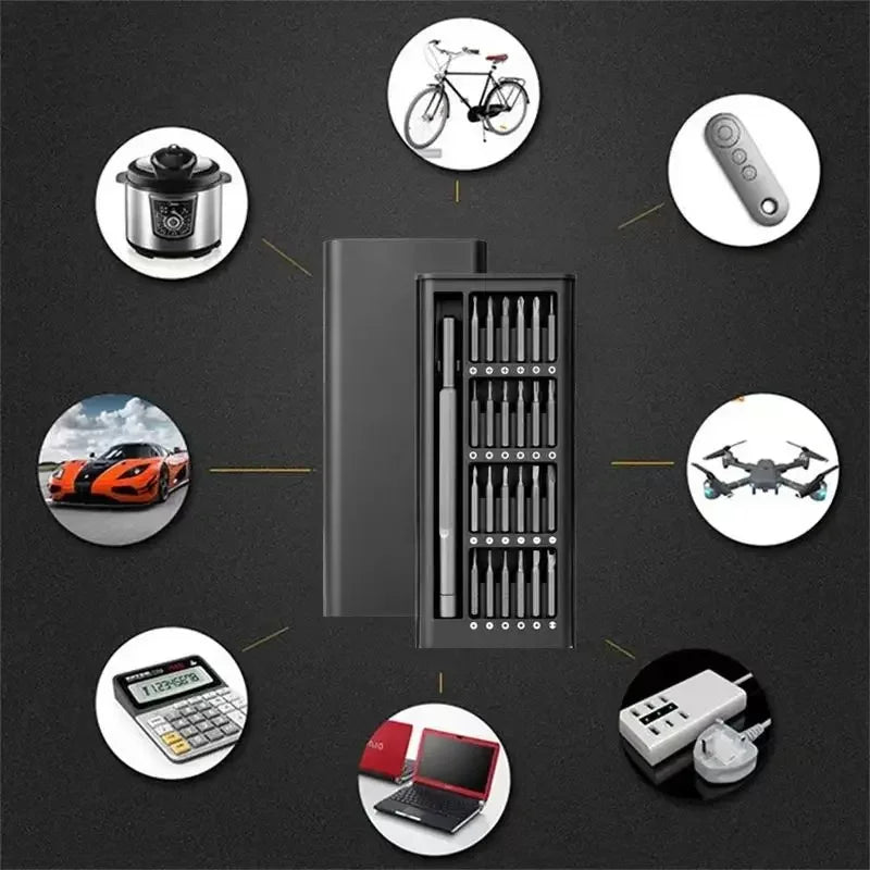 25in1 Präzisions-Schraubendreher Set mit Kreuzschlitz Torx Flachkopf Magnet