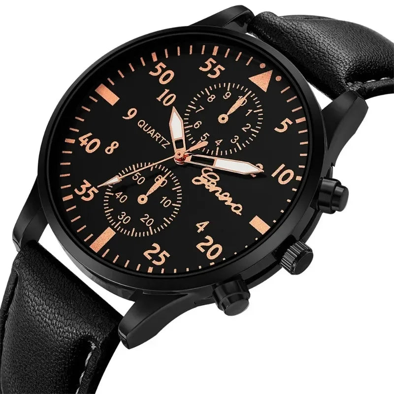Mechanische Herren Armbanduhr Bronze Tonneau Gehäuse Lederband 3ATM