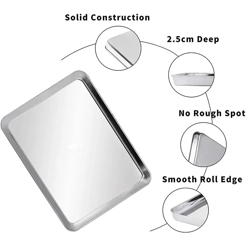 Rechteckiges Edelstahl Backform Set mit abnehmbarem Kühlregal