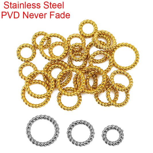 10 Stück Edelstahl Biegeringe geschlossen 8 10 12 mm für Schmuck