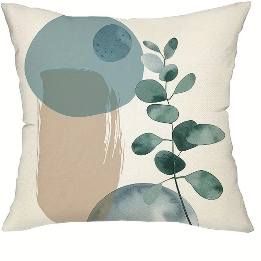 Boho Kissenbezug mit geometrischem Blattmuster für Wohnzimmer