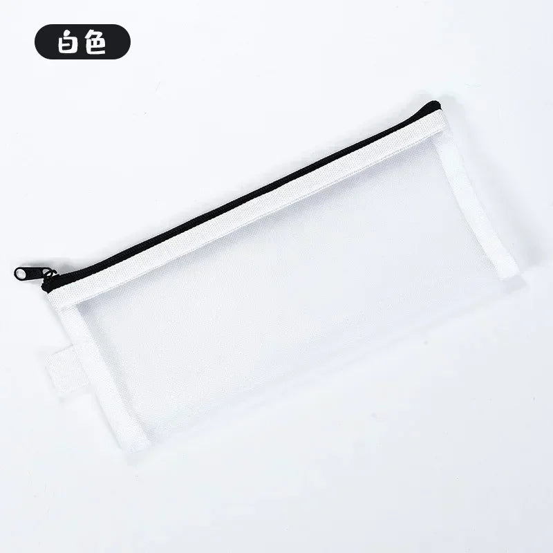 Transparentes Mesh Stift-Etui Kunststoff Mini Mäppchen für Büro - Schule