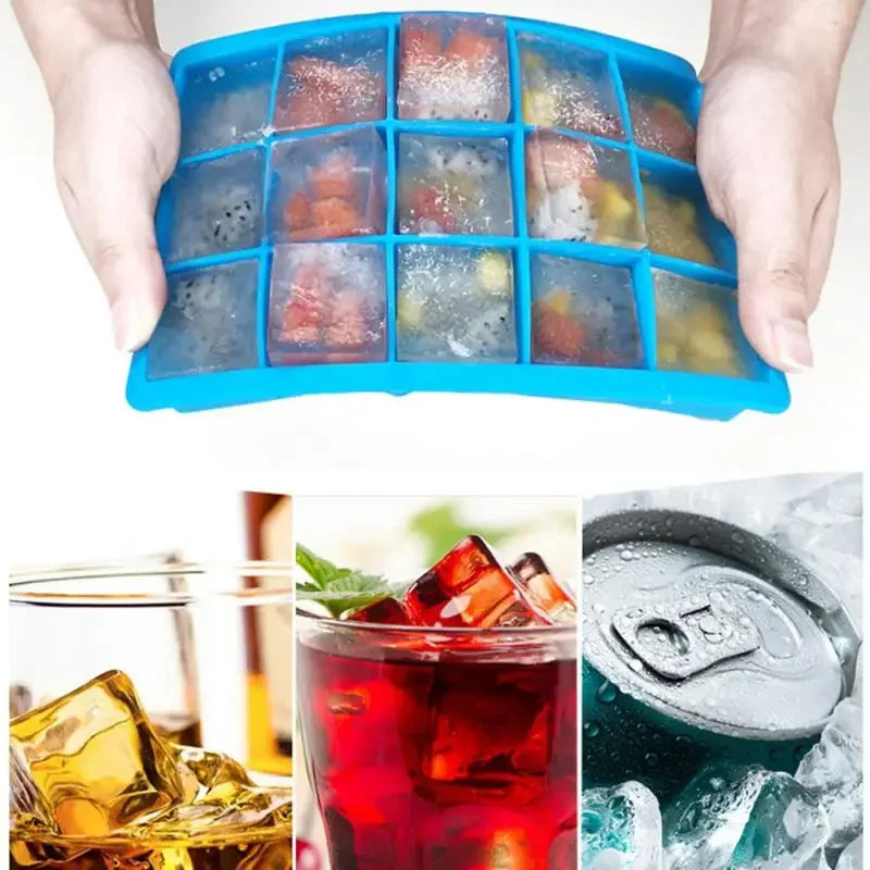 24er Silikon Eiswürfelform mit Deckel für Whiskey, Cocktails & Getränke
