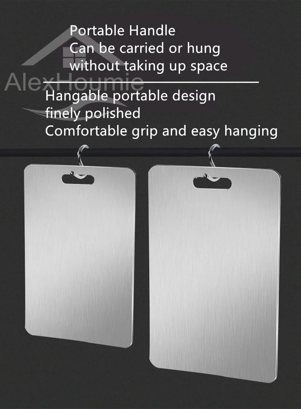 Rechteckiges Edelstahl Schneidebrett zum Kneten und Schneiden in der Küche