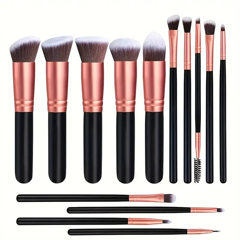 Vielseitiges 14-teiliges Make-Up Pinsel Set – weich, synthetisch - ergonomisch