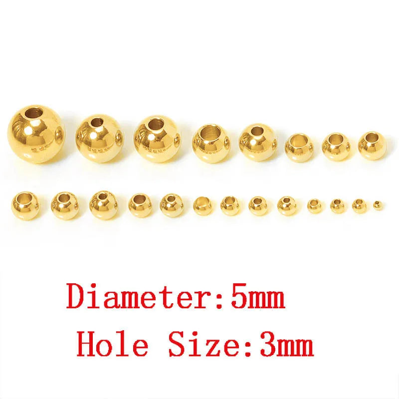 Edelstahl Gold Spacer Perlen Set 100 Stück Verschiedene Größen DIY