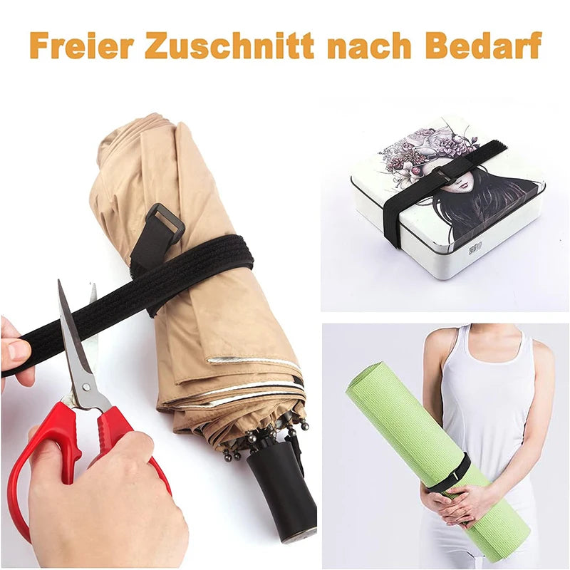 5 m wiederverwendbare Kabelbinder mit 20 Schnallen – flexibel - robust für Kabelorganizer