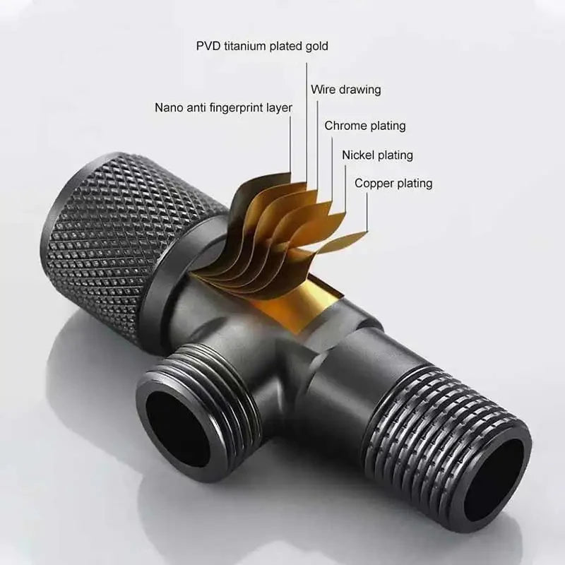 4 Punkte Einlassventil G1/2 Messing Wasserhahn Absperrventil für Bad & WC