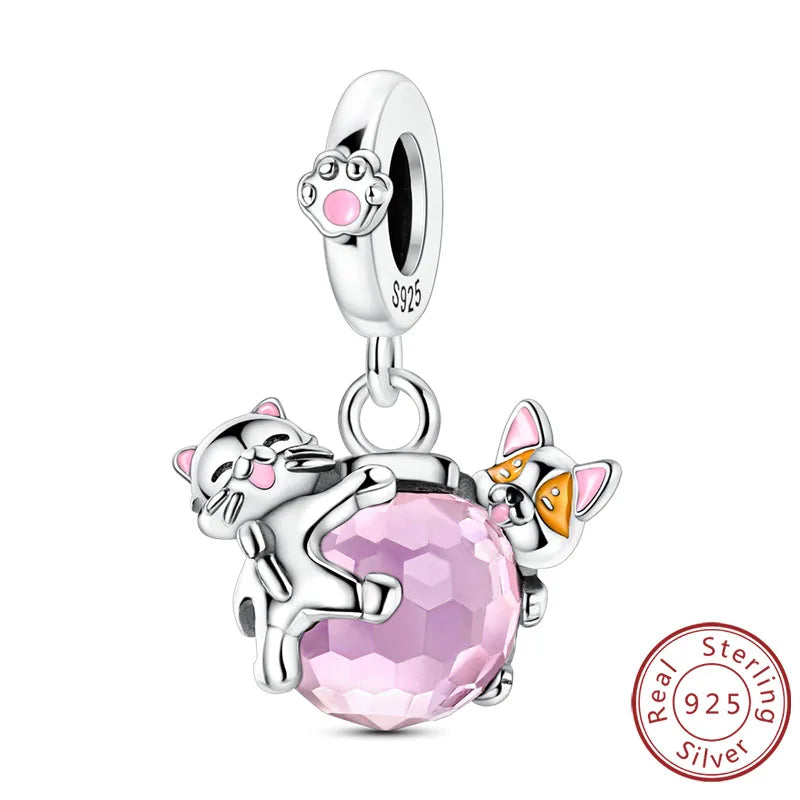 925er Sterlingsilber Charms mit Tiermotiven und Zirkon