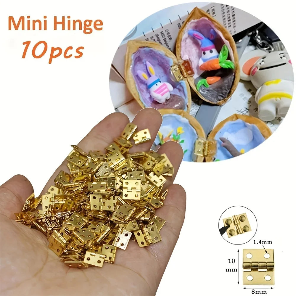 10x Mini Metallscharniere für 1/12 Haus Möbelmodell robust - praktisch