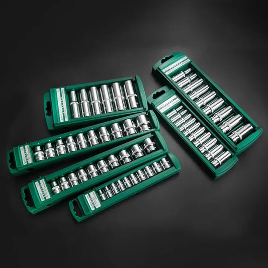 Vielseitiges Hex Steckschlüssel Set mit Ratsche und Halter