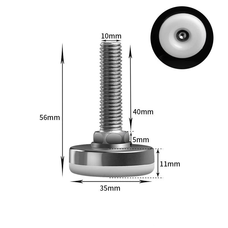 Edelstahl Möbelfüße verstellbar Nylon Nivellierfüße für Möbel stabil