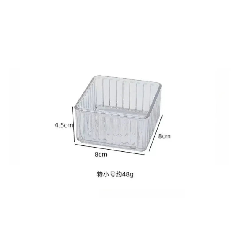 Stapelbarer Acryl Organizer mit verstellbaren Trenntabletts für Kosmetik
