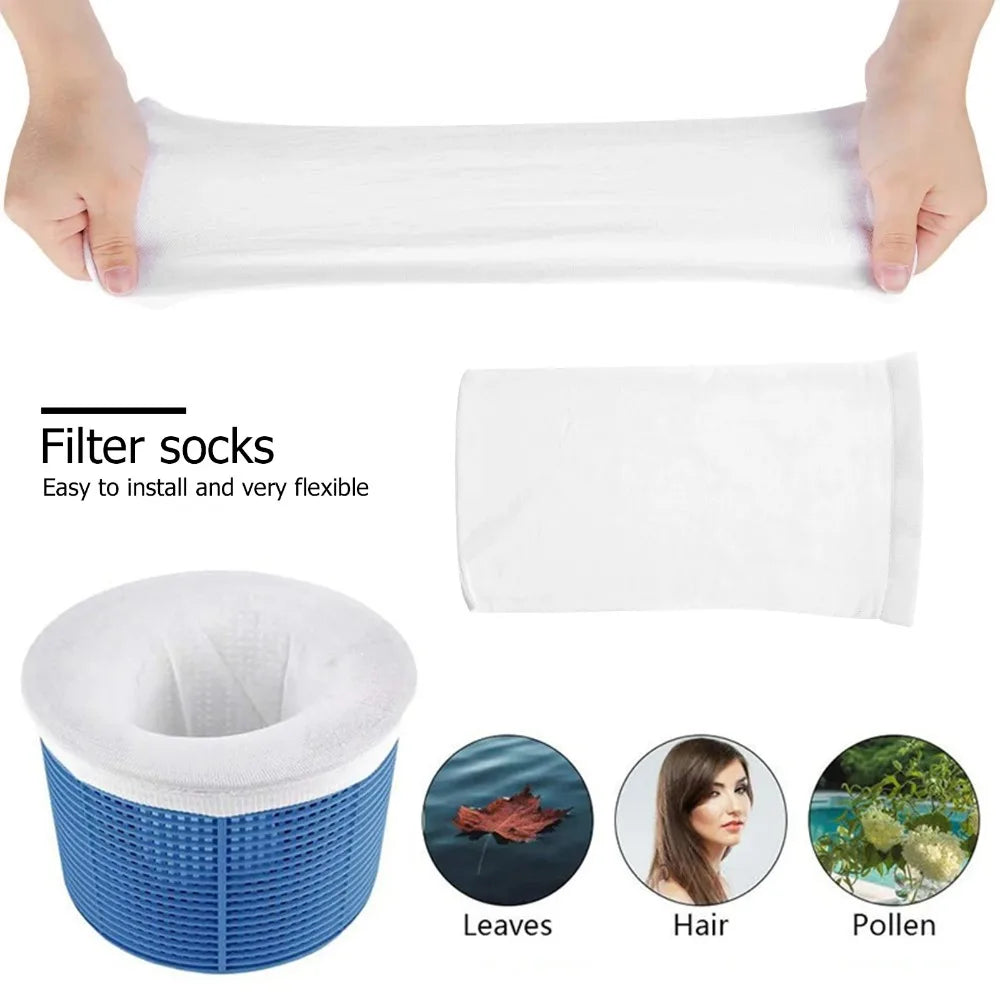 Wiederverwendbare Pool-Skimmer-Socken 5/10 Stück – Schutz - Sauberkeit fürs Wasser