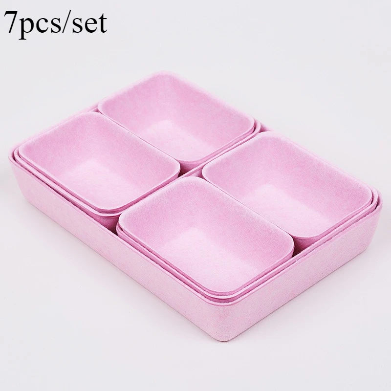 Praktischer 7-teiliges Filz Organizer Set für Schreibtisch