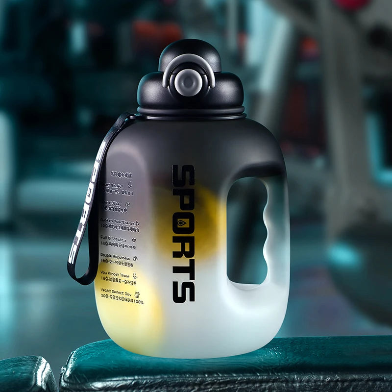 Auslaufsichere Sport-Wasserflasche 1600ml/2500ml mit Strohhalm für Outdoor