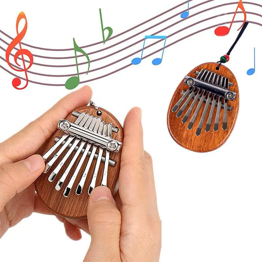 Tragbares Mini Daumenklavier aus Holz – 8 Töne, ideal für Anfänger - Reise