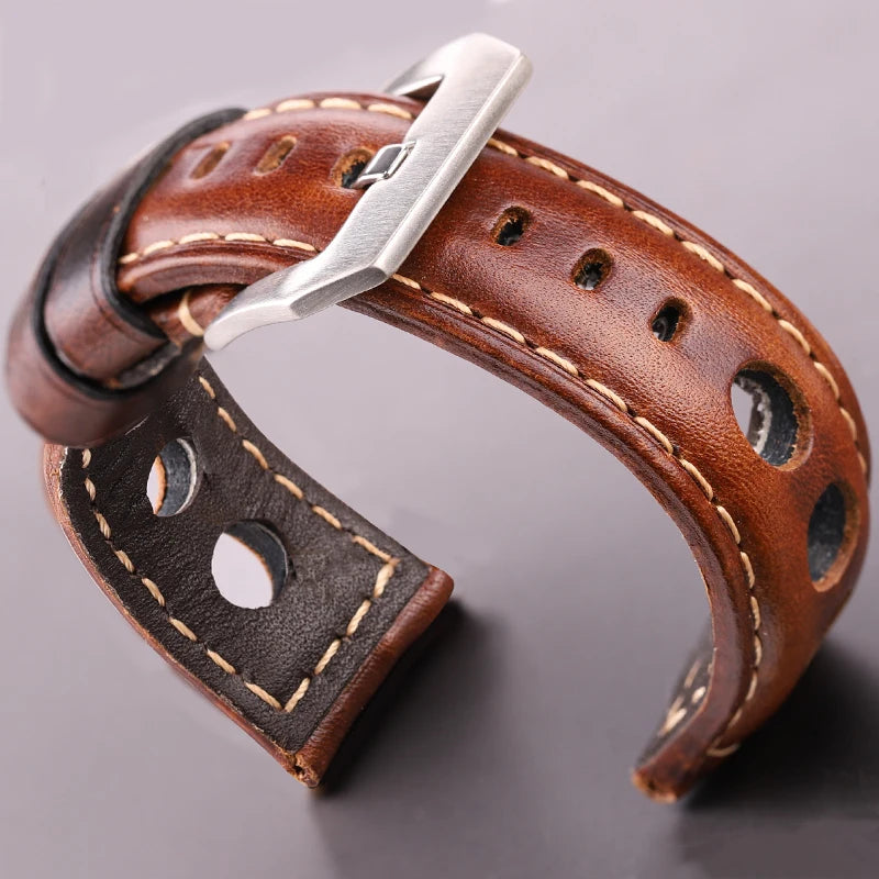 Rindsleder Armband Vintage Echtes Leder 20mm 22mm 24mm