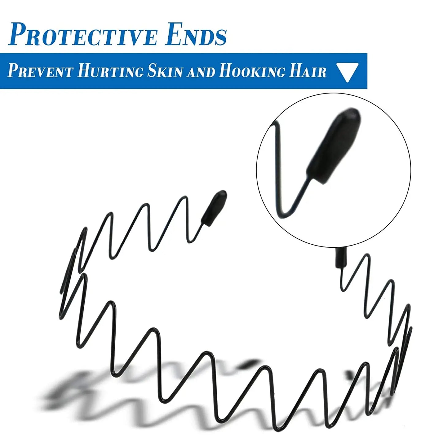 Unisex Schwarzes elastisches Metall Stirnband rutschfest modisch leicht