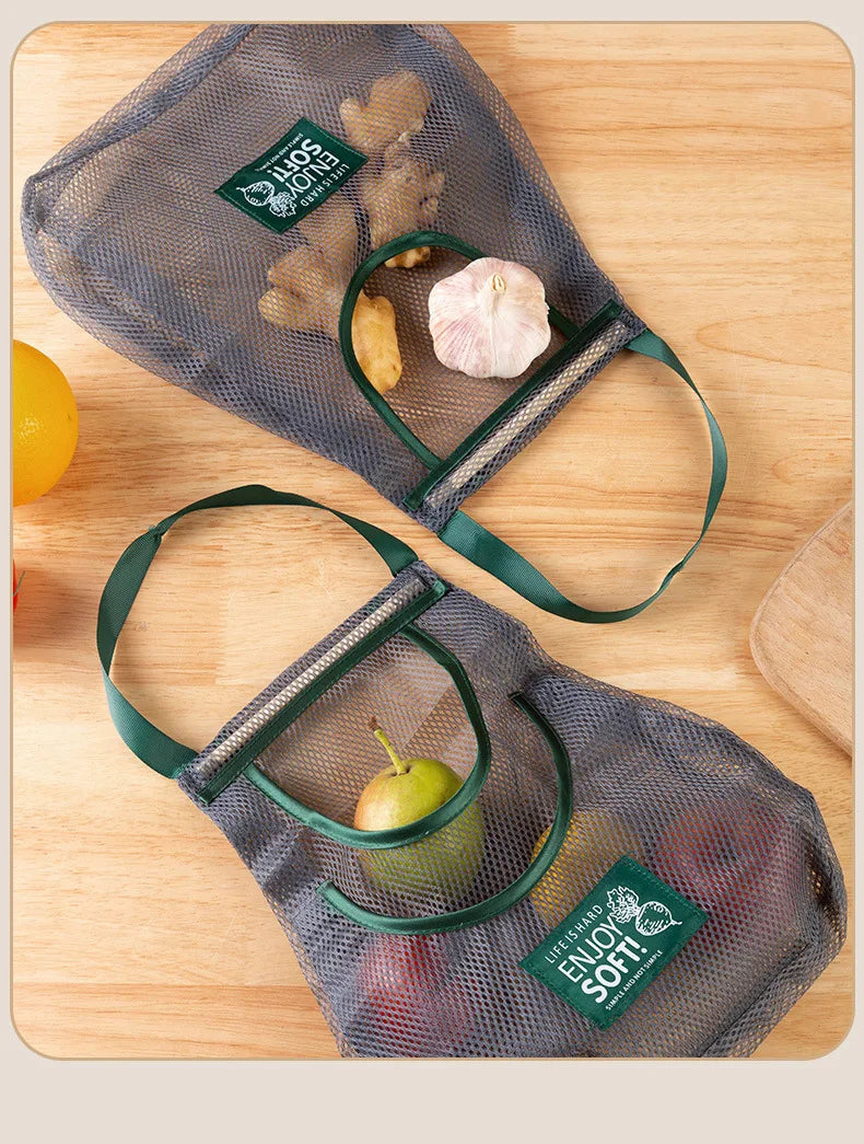 Wiederverwendbare Netz Aufbewahrungsbeutel für Obst und Gemüse