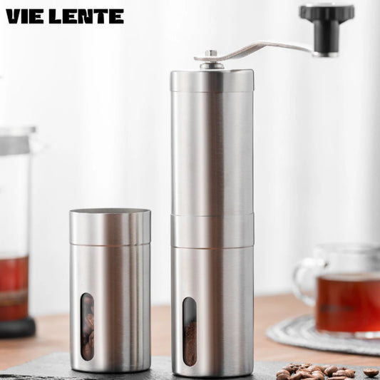 Manuelle Kaffeemühle aus Edelstahl mit Keramikmahlwerk