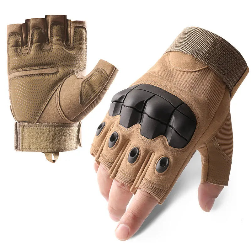 Taktische Softshell Handschuhe Halbfinger Rutschfest für Outdoor Sport