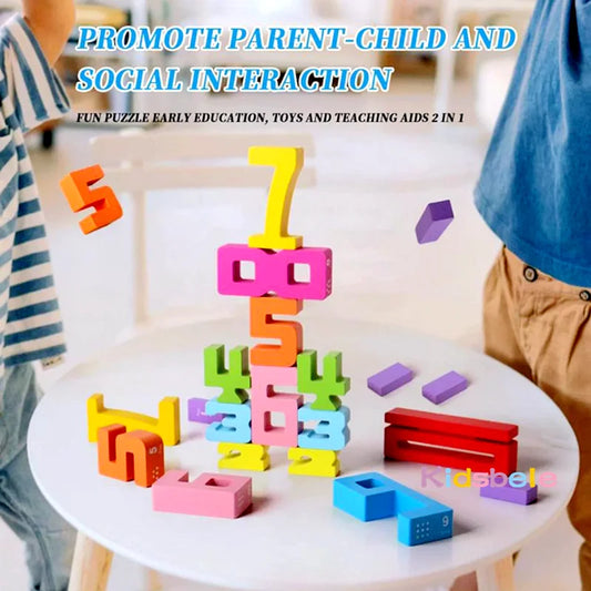 Zahlenblöcke Holzspielzeug - Lernspielzeug für Kleinkinder - Stapelspielzeug 1 bis 10