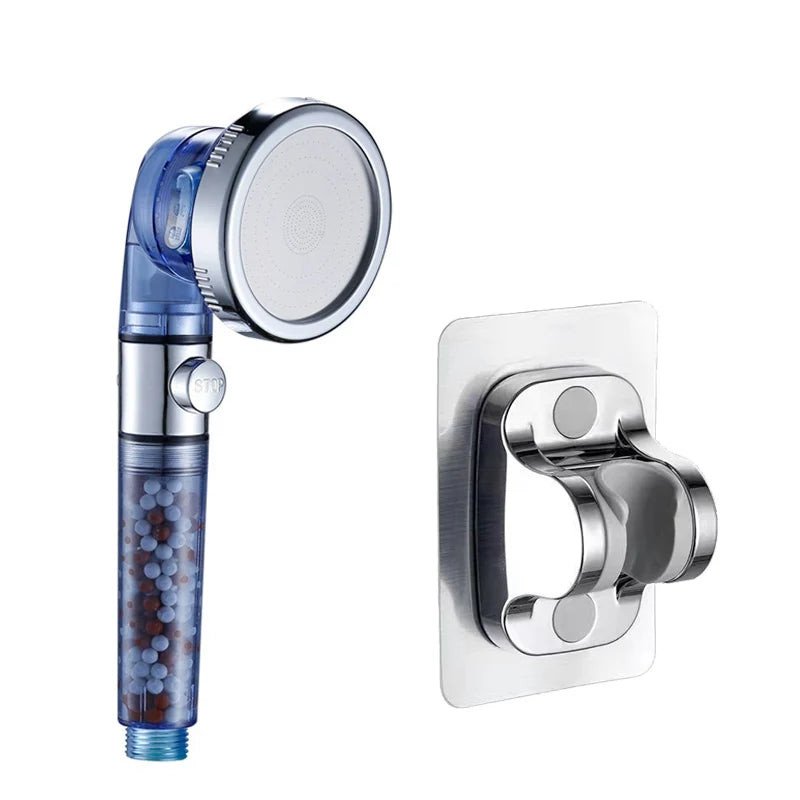 3-Modus Wassersparender Handbrause Kopf mit Negativ-Ionen Filter und Wasserstopp