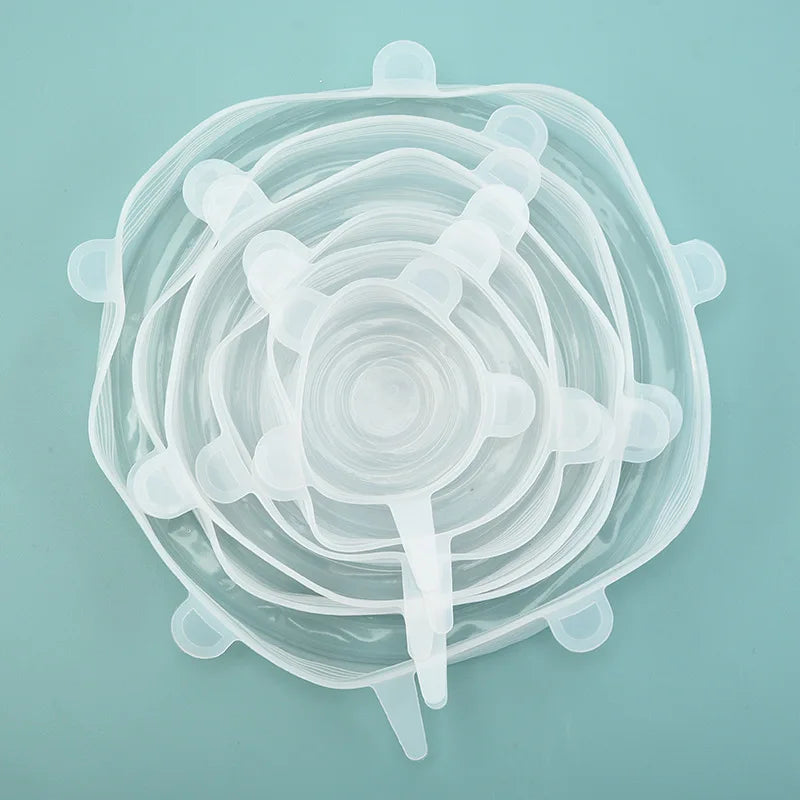 Dehnbare Silikon-Abdeckungen für Lebensmittel Frischhaltedeckel wiederverwendbar