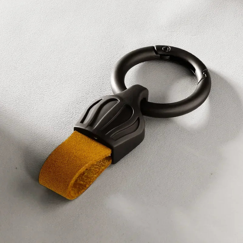 Leder Schlüsselbund Multicolor mit Metallring für Männer und Frauen