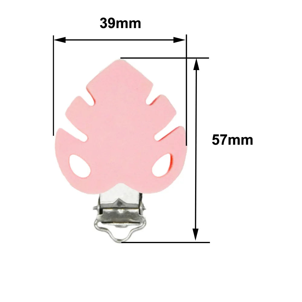 3er Set bunte Silikon Schnullerclips Blattform BPA frei Baby Zubehör