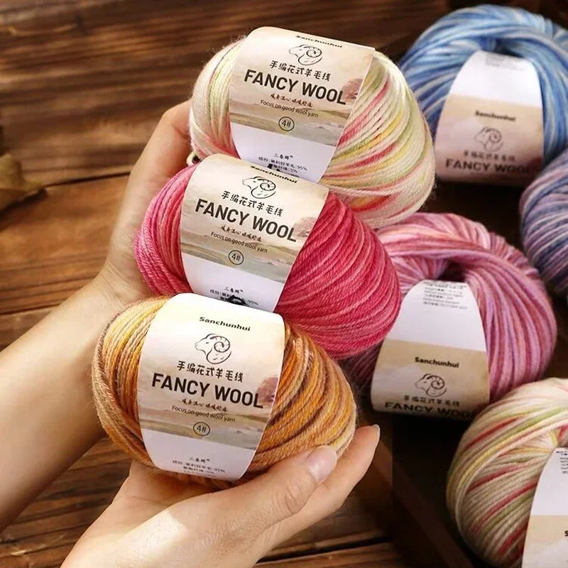 50g Farbverlauf Wolle Acryl Mischgarn zum Stricken Häkeln DIY Schals