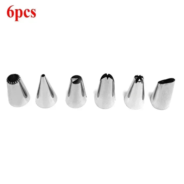 Silikon Spritzbeutel Set mit 8 10 oder 16 Metall Düsenspitzen für Kuchen Dekorieren
