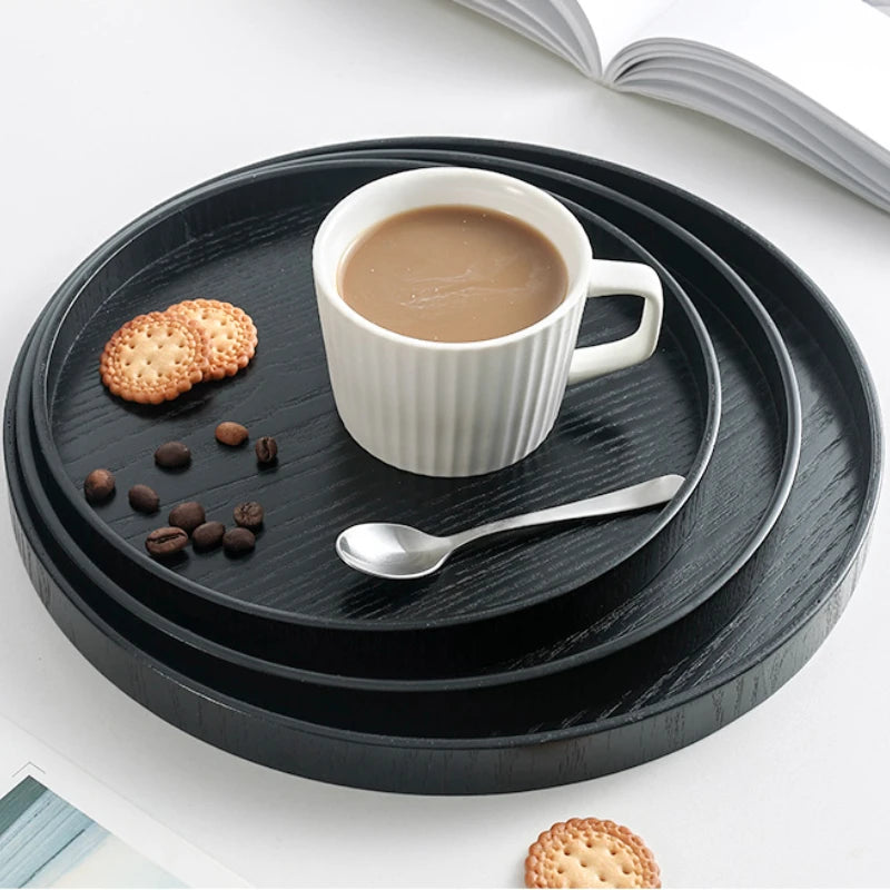 Japanisches schwarzes Holztablett für vielseitigen Gebrauch