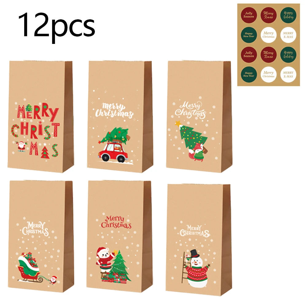 Festliche Papier Goodie Beutel mit Siegel für Weihnachts- und Neujahrsgeschenke