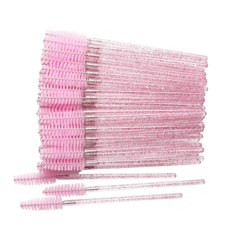 50 Einweg Wimpernpinsel mit Kristalldesign – präzises - hygienisches Styling