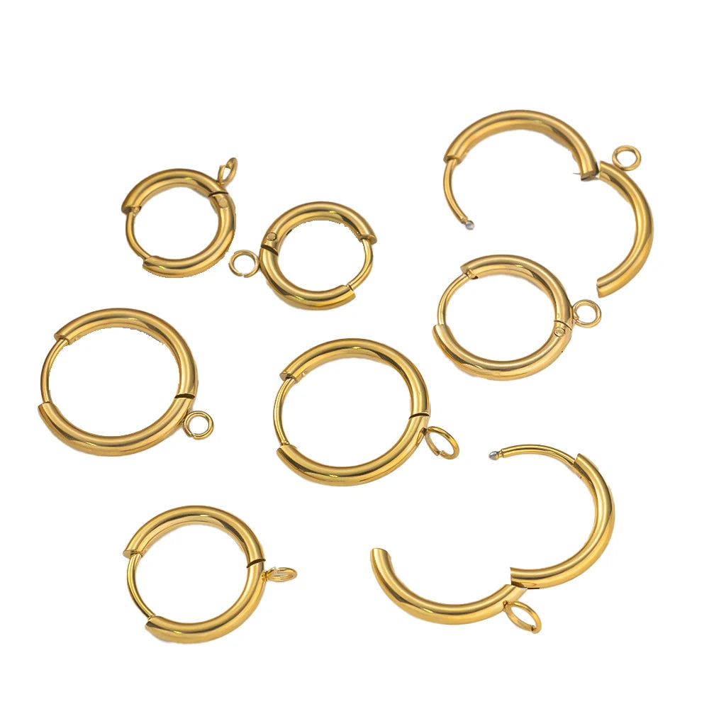 Edelstahl Huggie Ohrring Haken 10er Set in 12-18 mm für Schmuck DIY