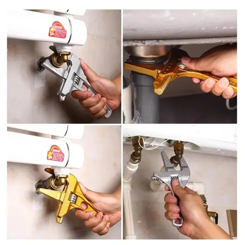Verstellbarer Aluminium-Schraubenschlüssel für Sanitär und Haushalt
