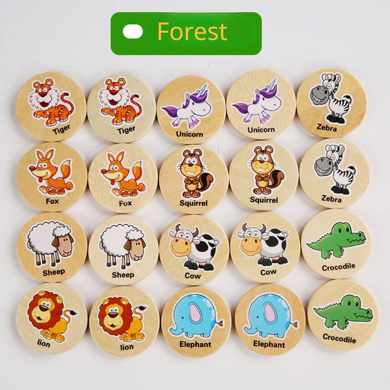 Förderndes Montessori Holzpuzzle mit Tiermotiven – Gedächtnis - Konzentration spielend stärken