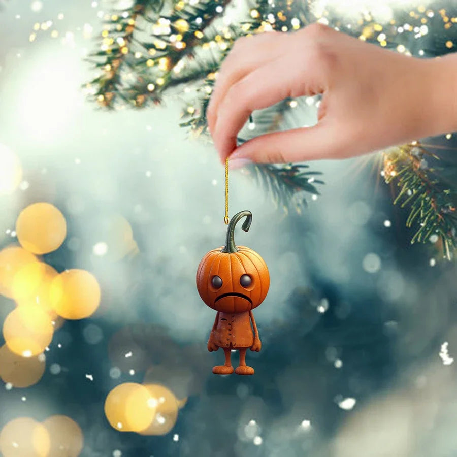 Farbenfrohe Acryl Anhänger Kürbis Motiv für Halloween und Thanksgiving