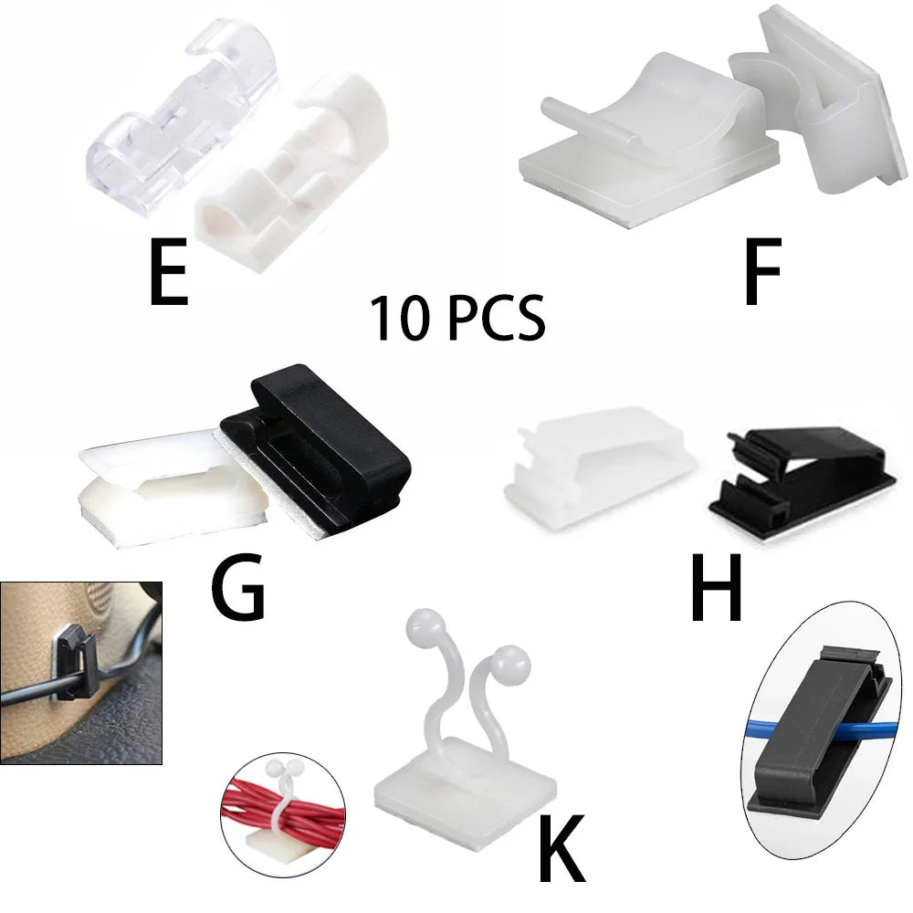 10er Set Kabel Organizer Clips für sauberen Desktop: Maus, Kopfhörer, USB