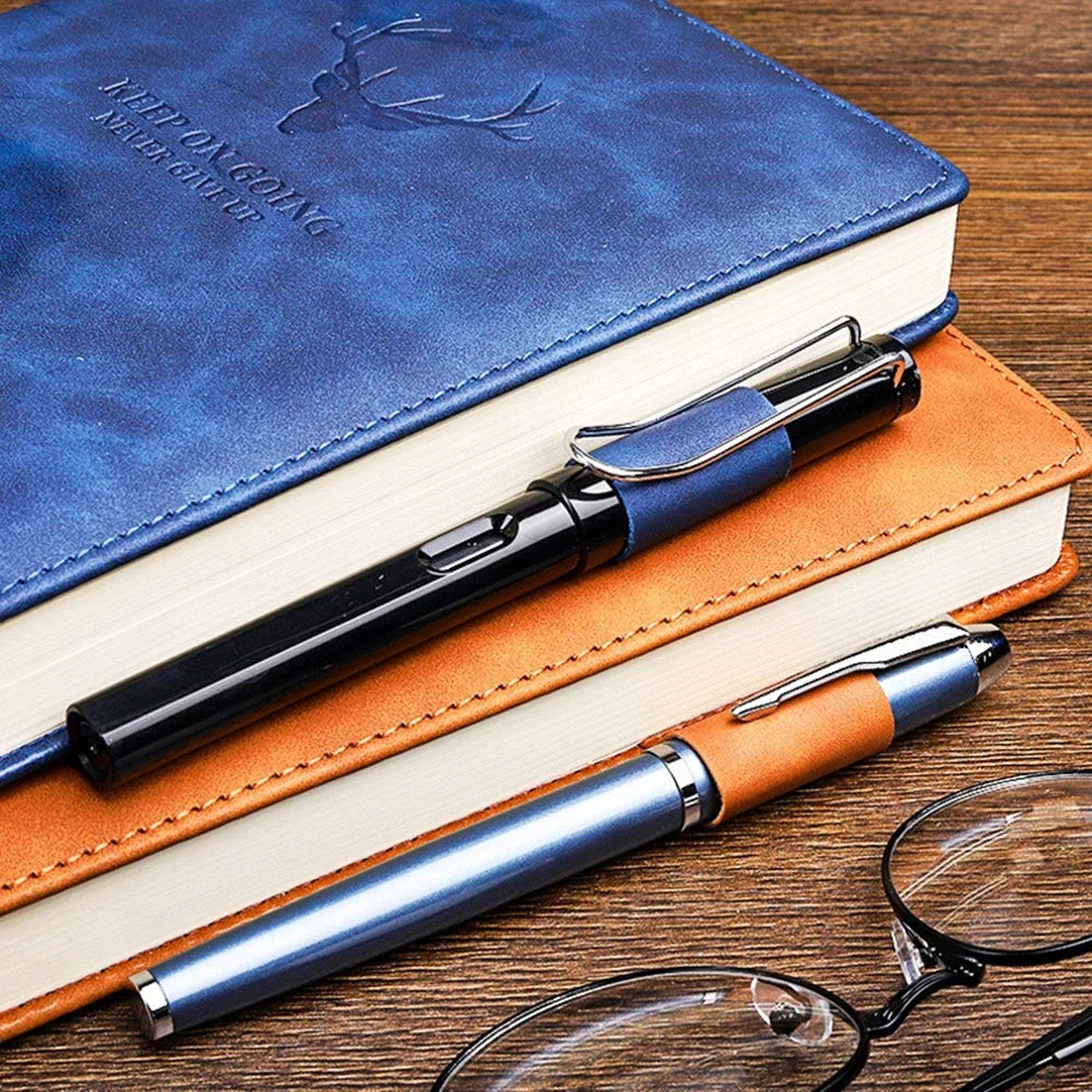 A5 Leder Notizbuch mit Hülle Softcover Lesezeichen für Business & Meetings