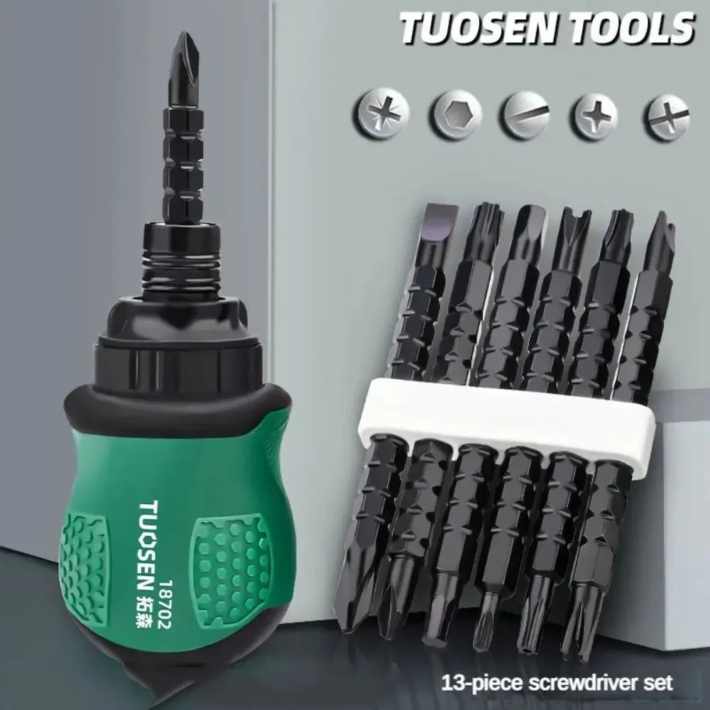 Ratsche Schraubendreher Set mit magnetischen Phillips Schlitz Bits